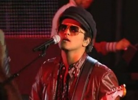 Bruno Mars re-works Locked Out Of Heaven and debuts Treasure on Jimmy Kimmel Live