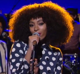 Solange performs Don't Let Me Down on Letterman